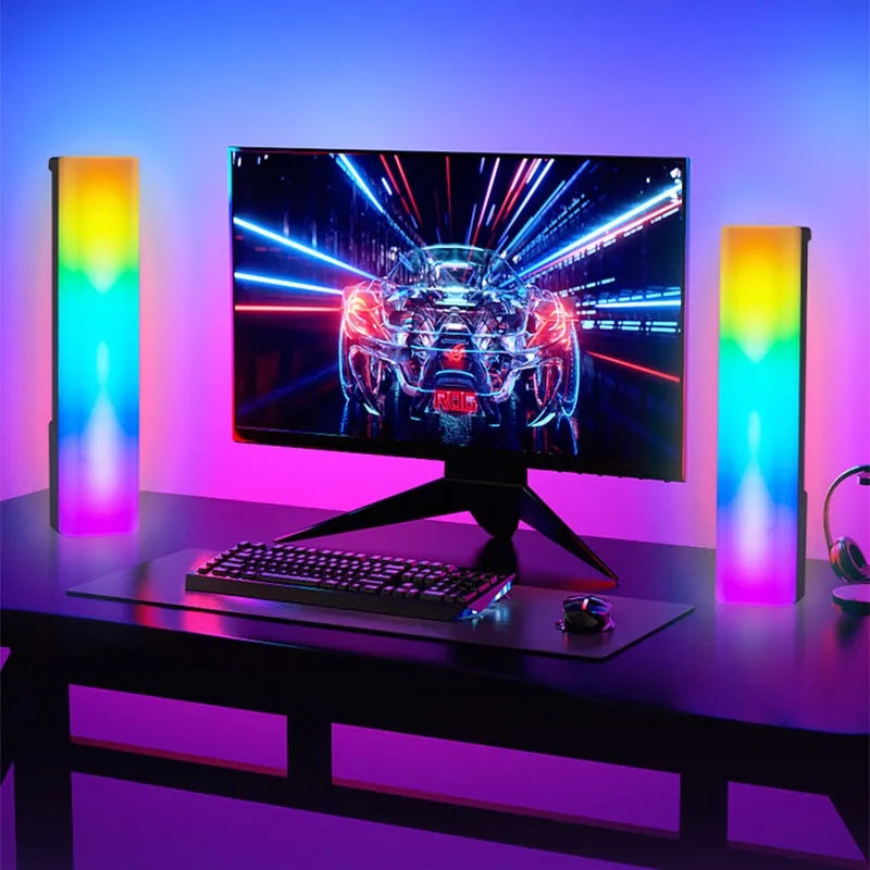 3D RGB table top ambiance lamp with music responsive lighting, 5.2x4.5x24.5 cm dimensions