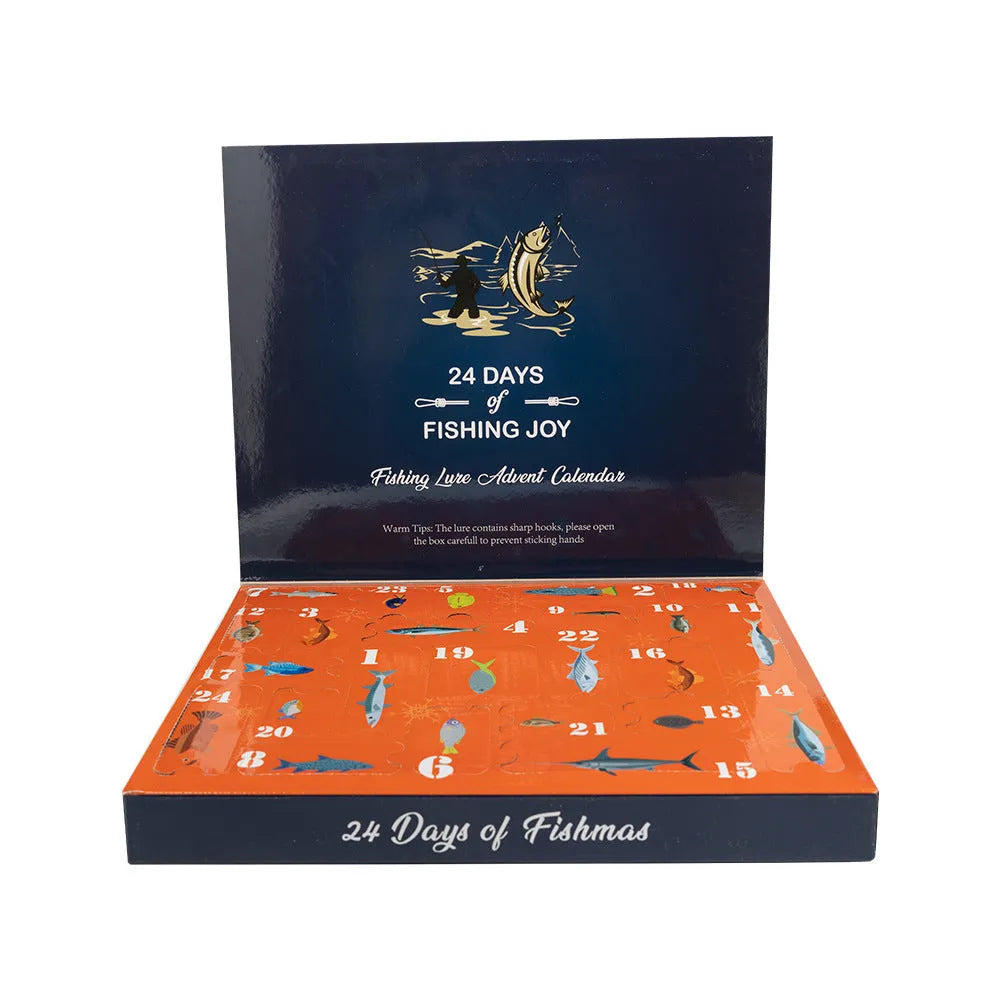 24-piece metal fishing set with Christmas Mino Bog design in blind box packaging