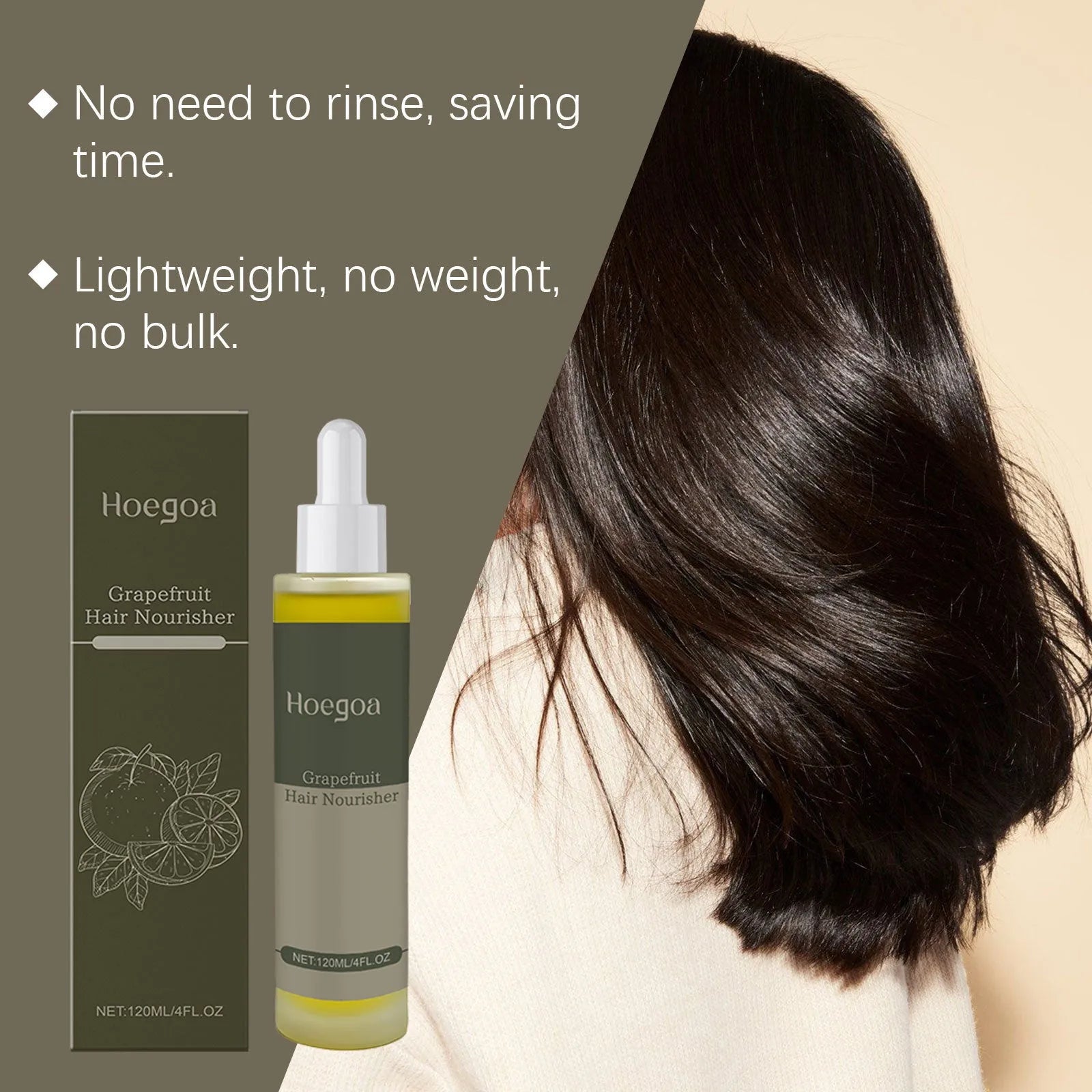 Grapefruit Hair Conditioner bottle with 120ml capacity, showing natural oil ingredients for hair hydration