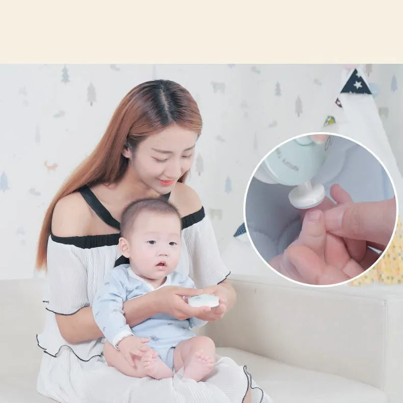 Red and green baby electric nail polisher sets with children's grinding heads for infant nail care