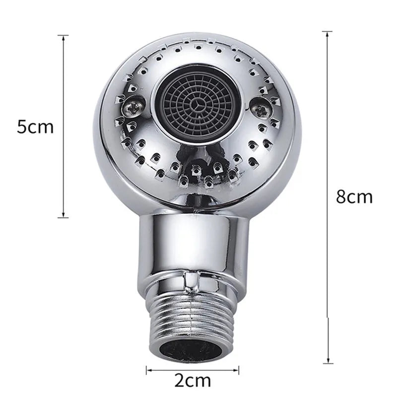 Silver ABS plastic handheld shower head for gentle pet and baby washing.