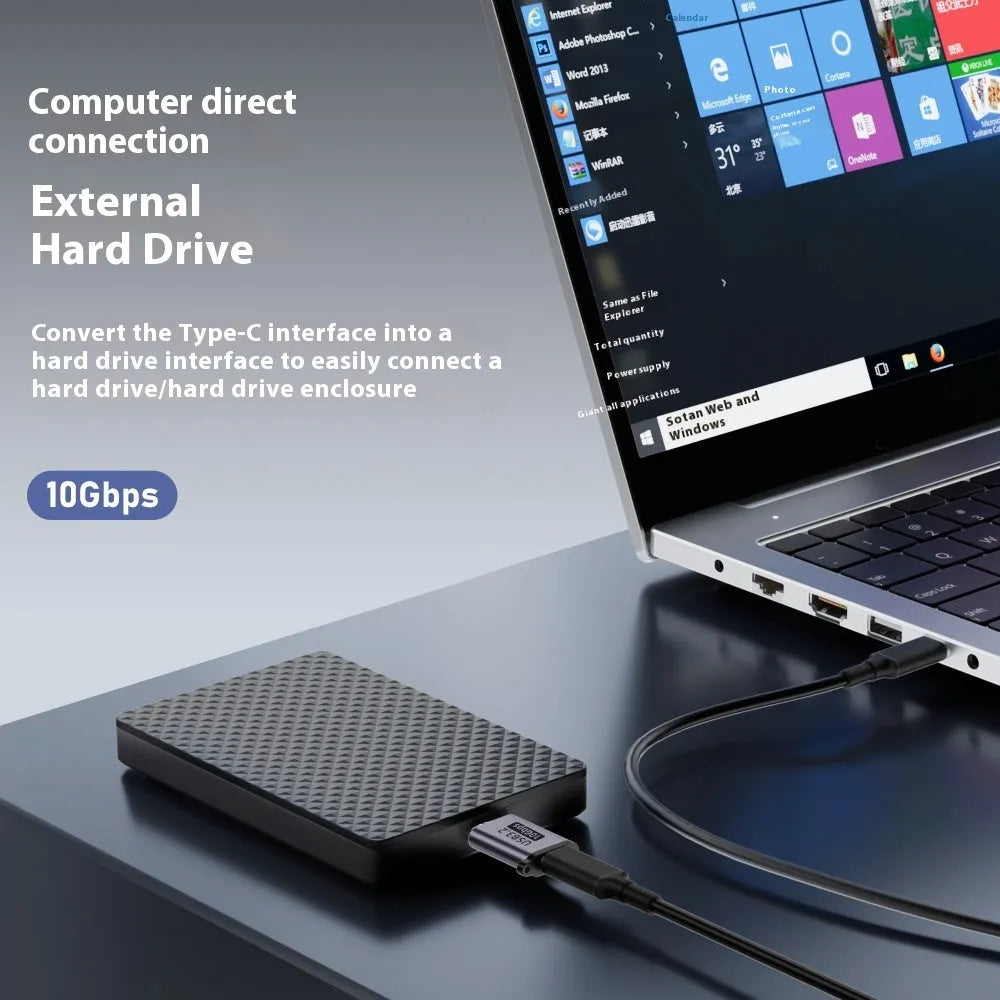 Micro USB B to USB Type-C and USB-A adapter converter for data and charging