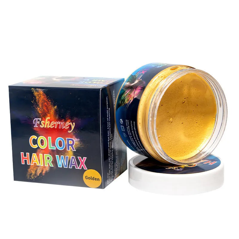 120g hair styling clay pot with nine colour options: white, orange, red, yellow, blue, green, purple, rose red, granny grey