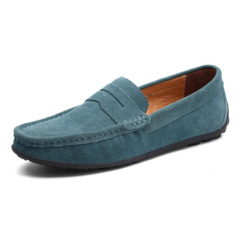 Men's Tods casual shoes in suede leather with flat rubber soles, Gommino style, available in sizes 38-47