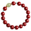 Cinnabar bracelet with geometric ellipse beads in purple gold sand colour, showing 6mm, 8mm, or 10mm size options.