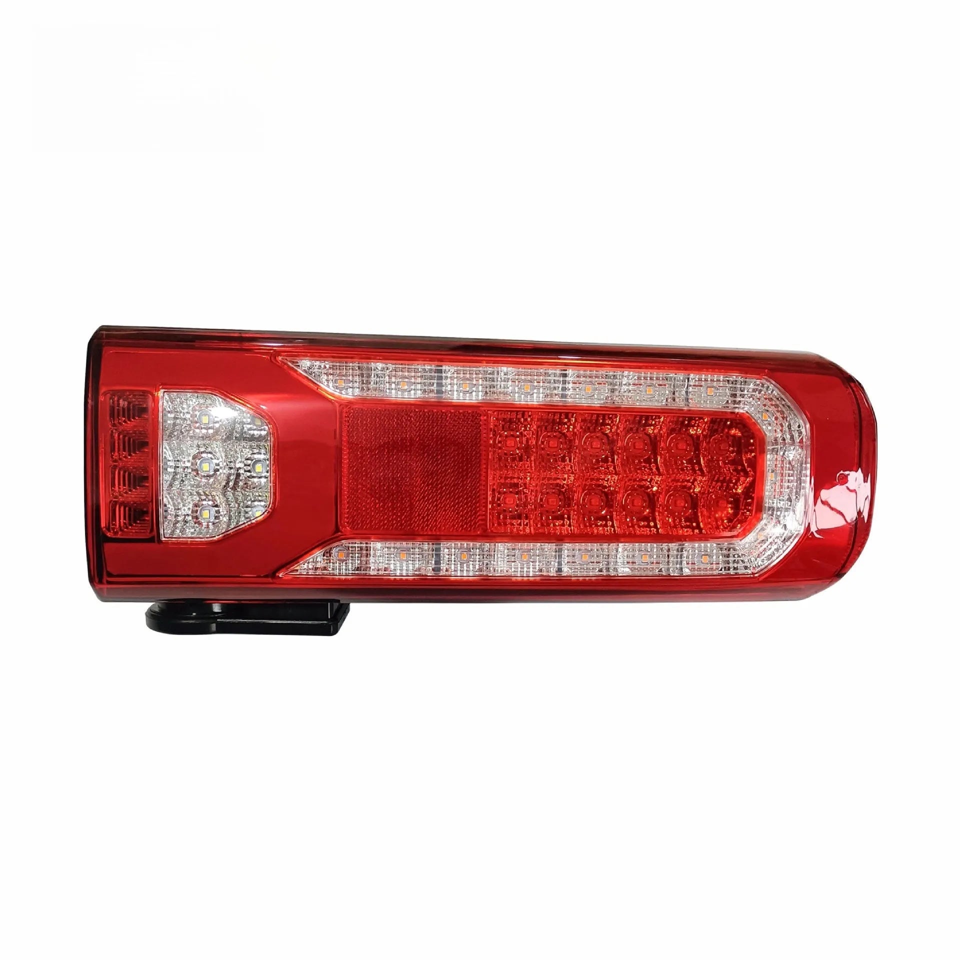 Mercedes-Benz MP4 MP5 heavy truck LED running water style rear tail lamp on white background.