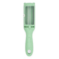 Two-in-one dog comb and hair removal roller in ABS plastic, shown in white or green colour options.