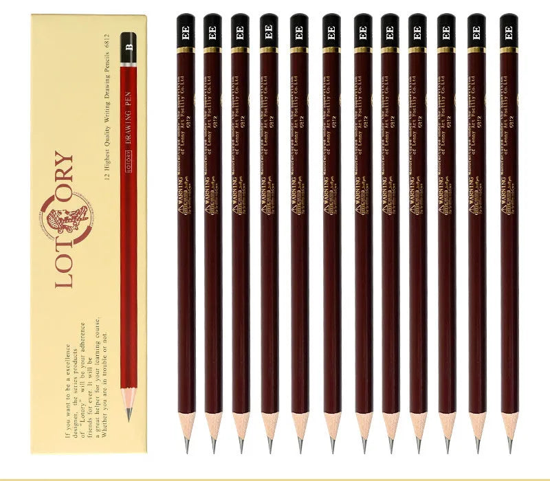 Professional soft charcoal sketching pencil set with multiple hardness grades and drawing charcoal components