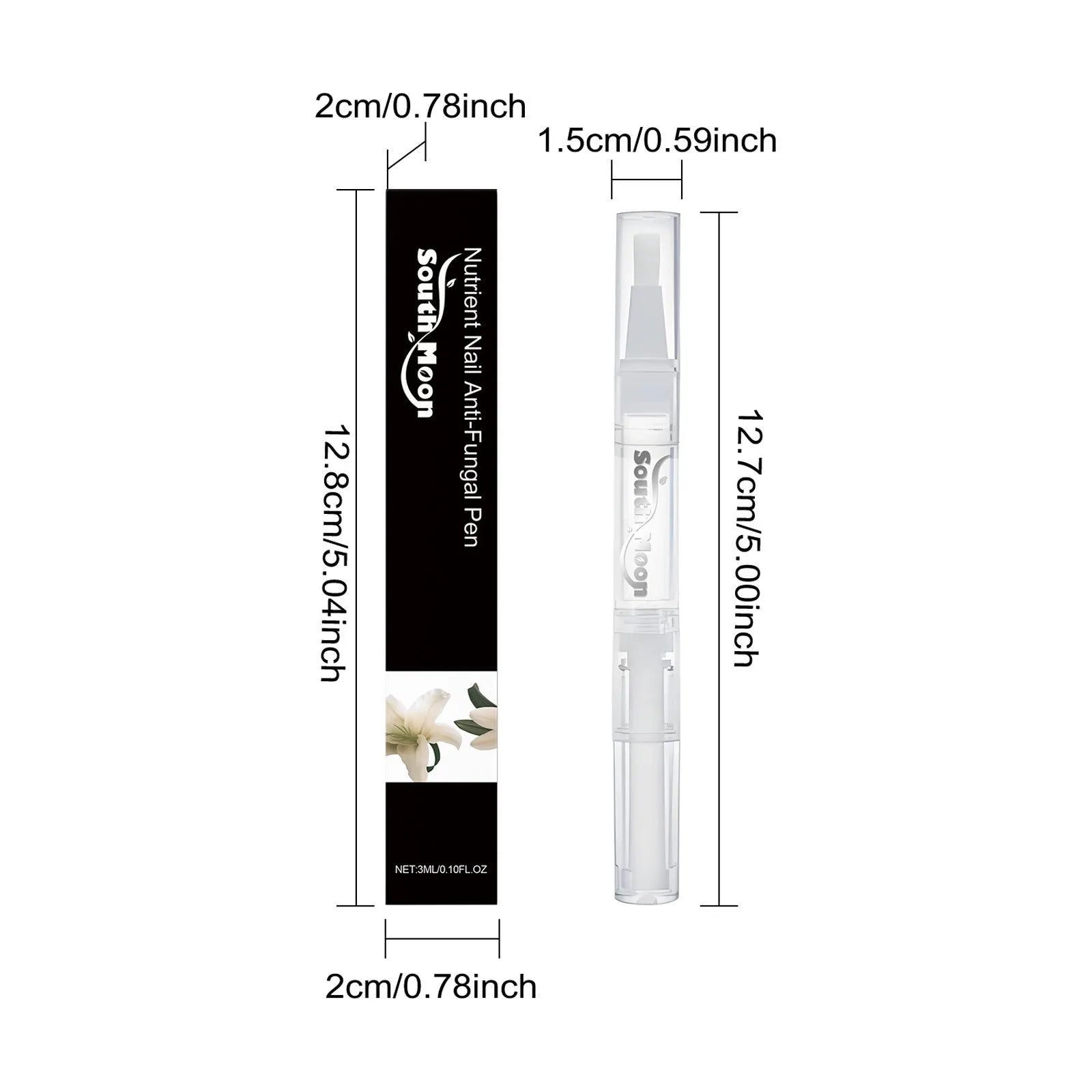 3ml nail fungus care pen with ginger and tea tree for hand and nail treatment.