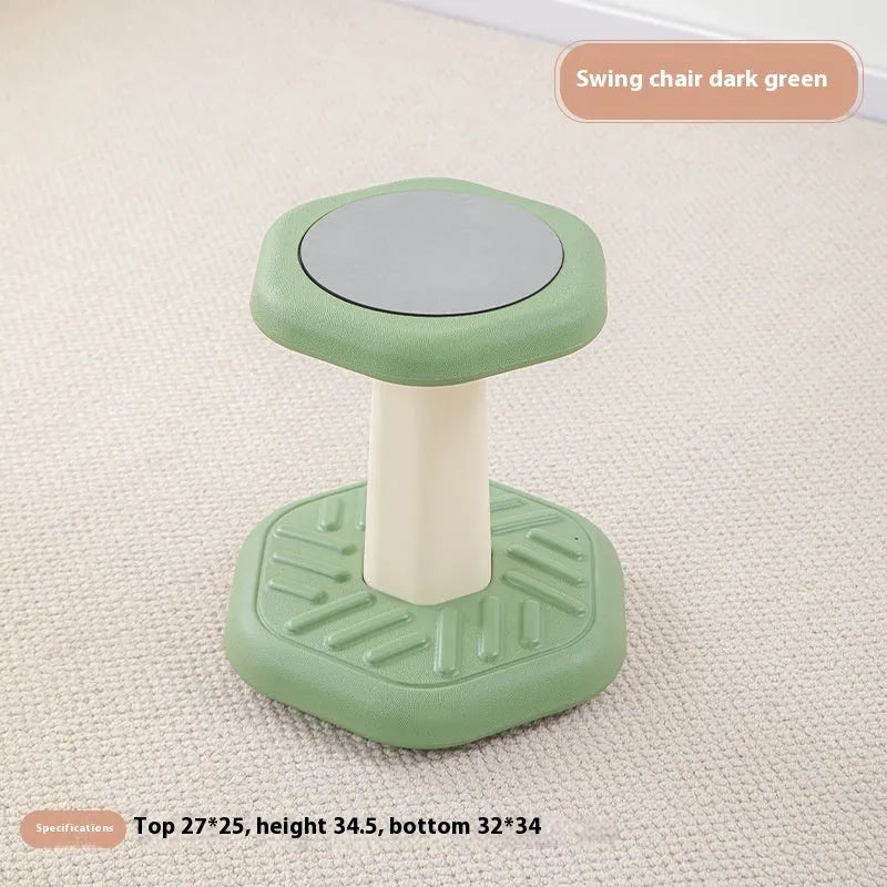 A plastic children's rocking stool for balance training and active sitting, shown in one of seven available colours.