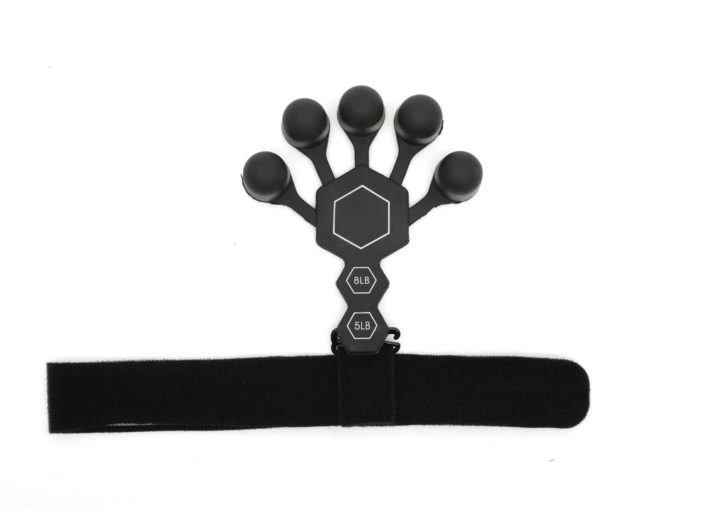 Silicone 5-finger hand rehabilitation trainer for adults in black or grey colour