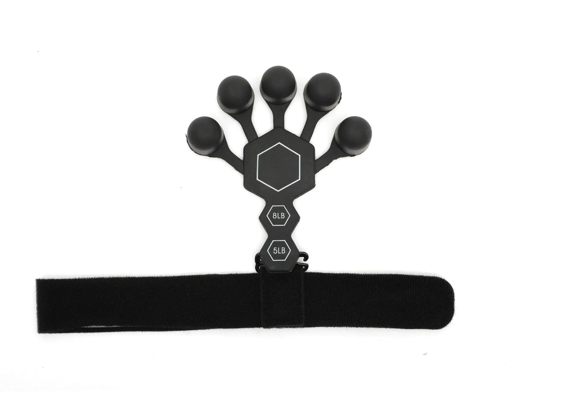Silicone 5-finger hand rehabilitation trainer for adults in black or grey colour