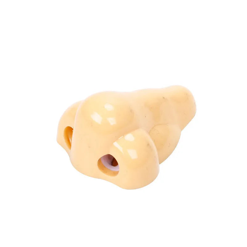 Flesh colour pencil sharpener with 58x45x30mm geometry shape and big nostril design for student stationery