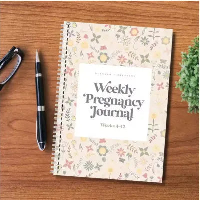 A5 pregnancy weekly diary notebook with organised sections for expectant mothers