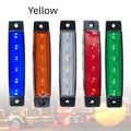 Trailer side warning light with PVC housing, 9.6cm x 2cm x 1cm, available in five colours for vehicle modification