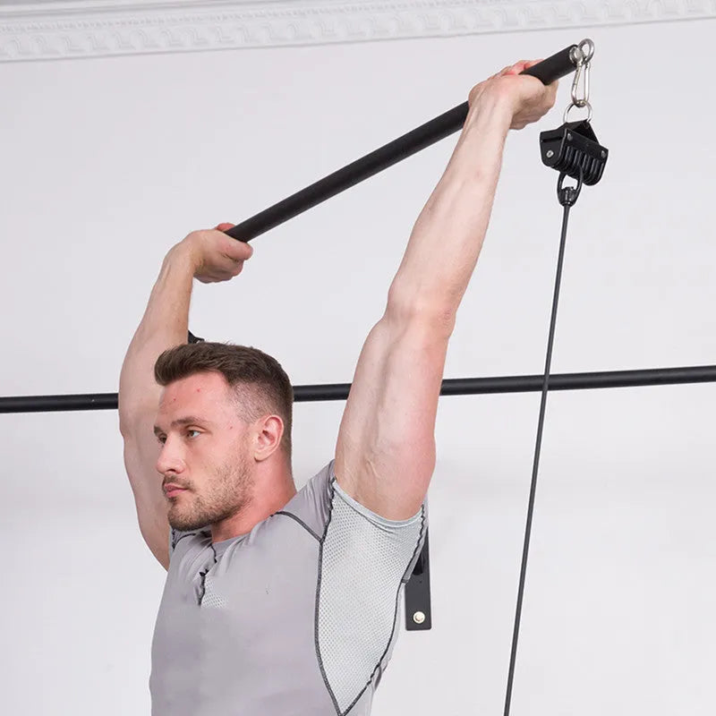 Pilates stick handle accessories with bearing ring in steel and EVA construction showing 980mm and 1000mm length options
