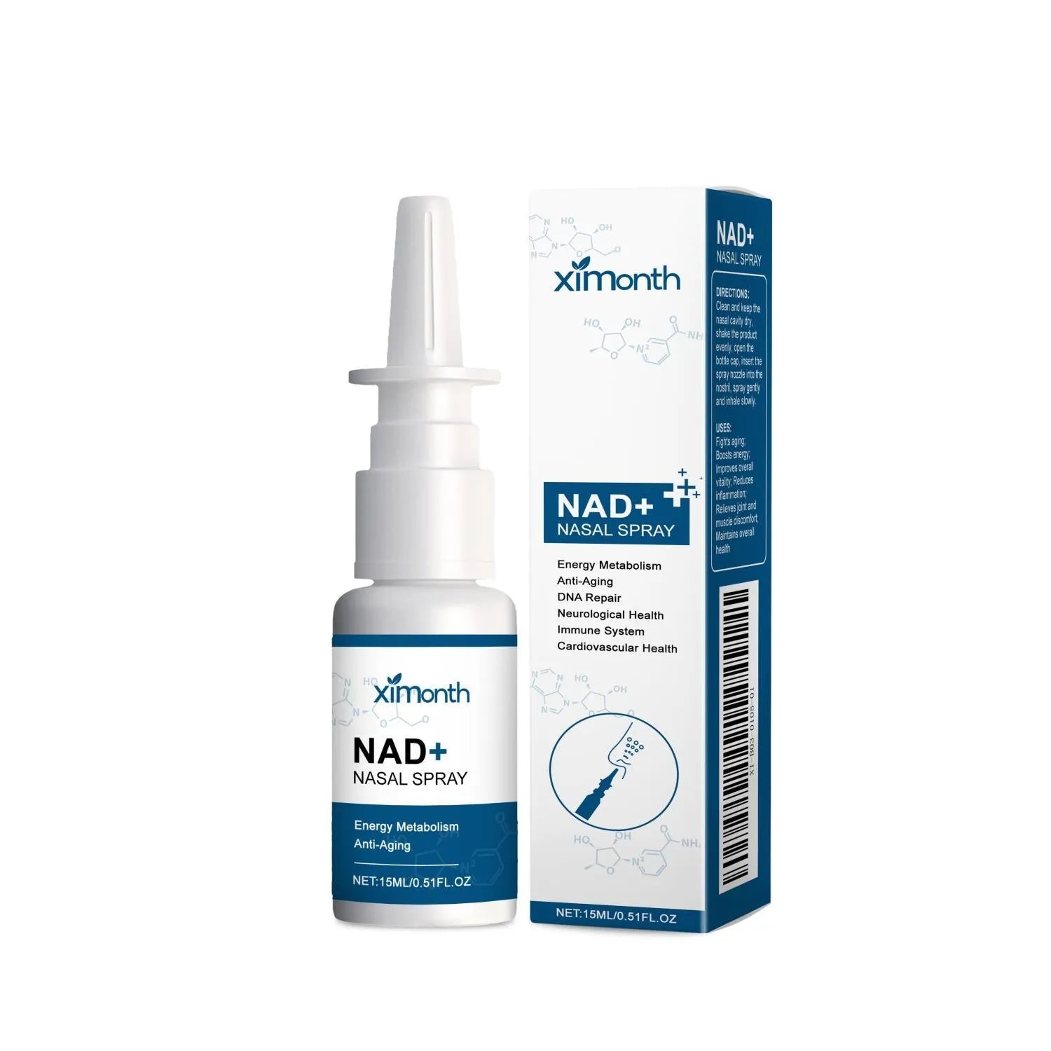 15ml herbal nasal spray bottle with calendula and mint ingredients for natural nasal relief