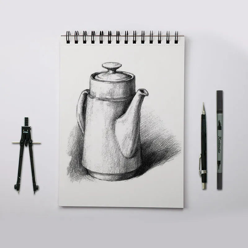A4 artist sketch book with vertical coil binding and blank drawing paper