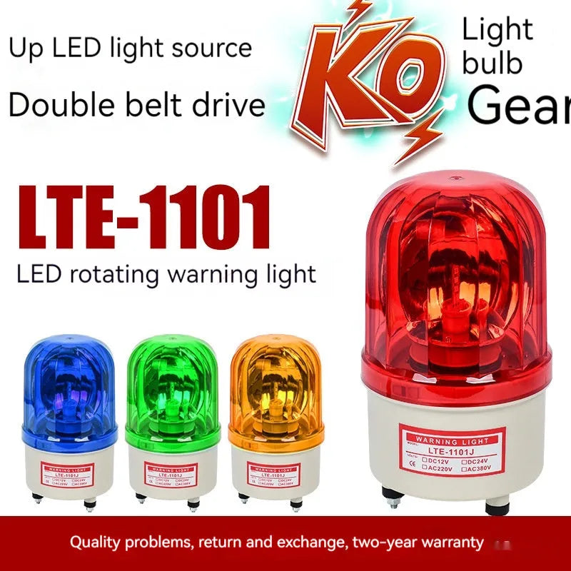 LTE-1101J red rotating warning light with sound alarm for industrial machine tool use