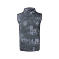 Men's black silver pastebrushing sleeveless stretch turtleneck t-shirt with stand collar
