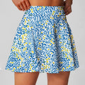Women's high waist half-length sports skirt in blue, orange red or emerald green for tennis golf badminton