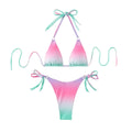 Women's separated gradient bikini swimwear with high elasticity fabric in multiple colour options