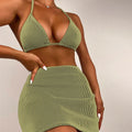 Women's polyester bikini swimsuit set in sleeveless briefs style available in four colours