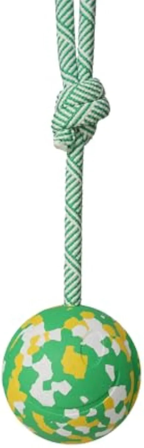 Dog ball on rope toy with 6cm rubber ball and 27cm nylon rope for interactive play