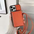 Litchi patterned iPhone protective case in PC and leather showing colour options.