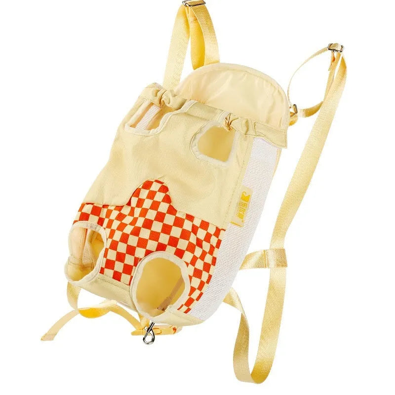 Soft non-woven polyester canvas pet backpack for cats available in three sizes and colours