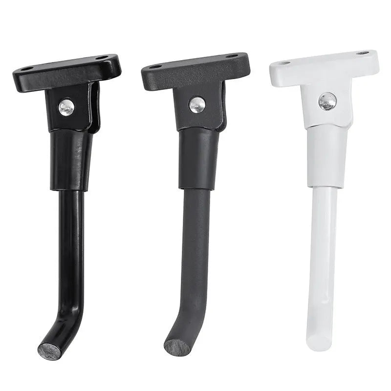 Aluminium alloy electric scooter foot brace accessories kit in black, white, and grey colours with mounting screws