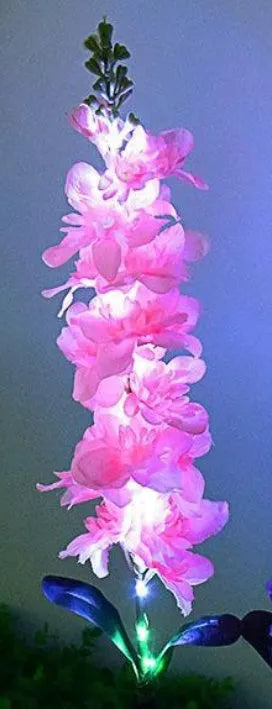 Solar-powered lily-shaped festive lantern for outdoor garden decoration in various colours.