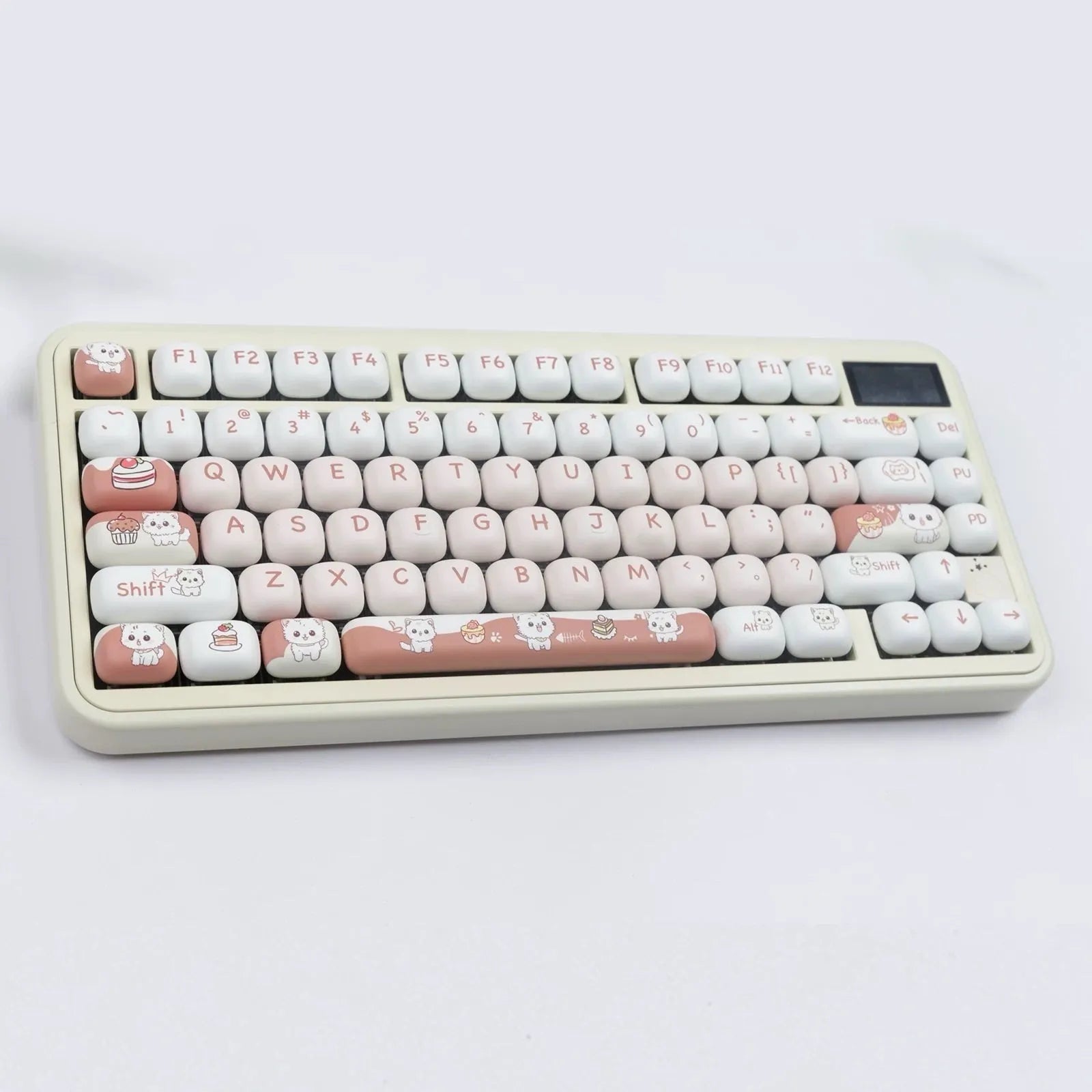 Cartoon cute dessert cat sublimation key cap for mechanical keyboards with vibrant designs and PBT plastic construction