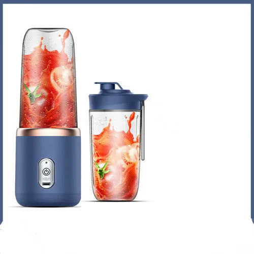 Portable USB charging blender cup with six blades in Tunisian dark blue colour