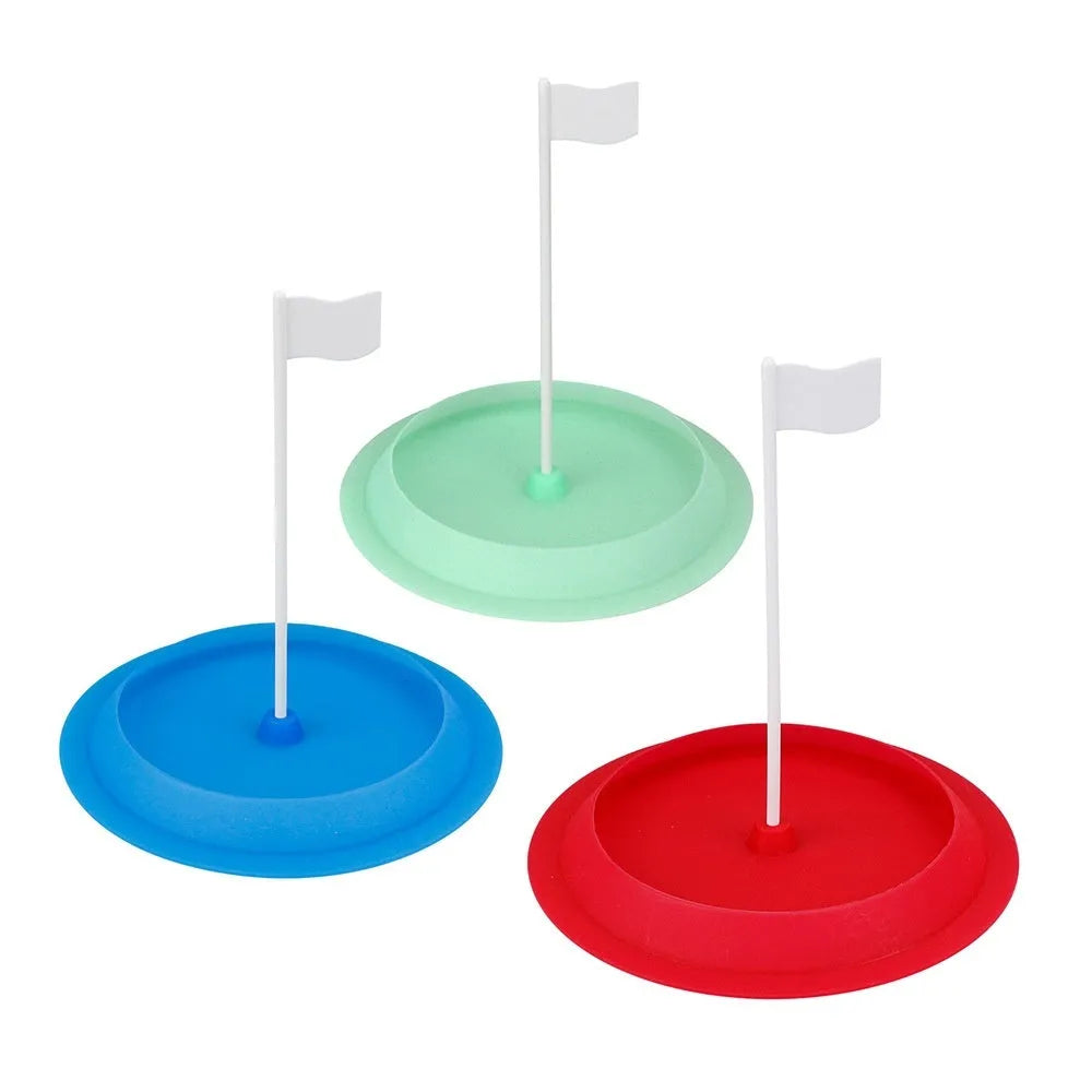 Silicone golf putting plate with 16cm hole cup in green colour for indoor practice