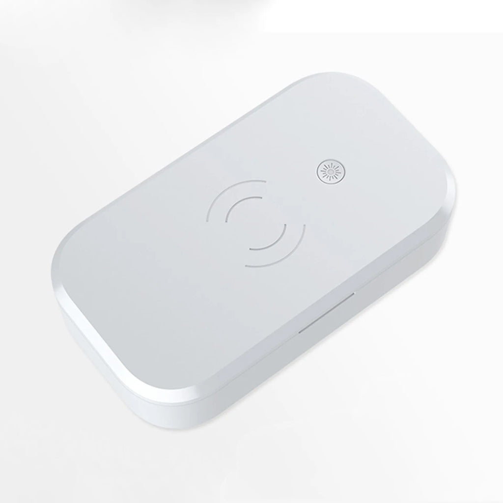Ultraviolet disinfection box for nail tools and phones with wireless charging, 380g weight, in blue, green, pink, or white