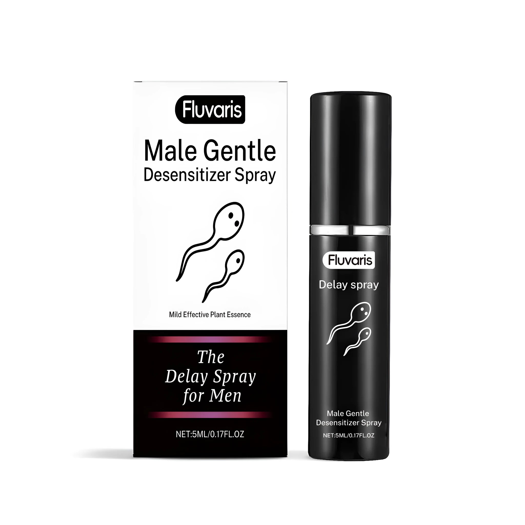 5ml bottle of men's gentle intimate care spray with Jiang Shui and ginger extract