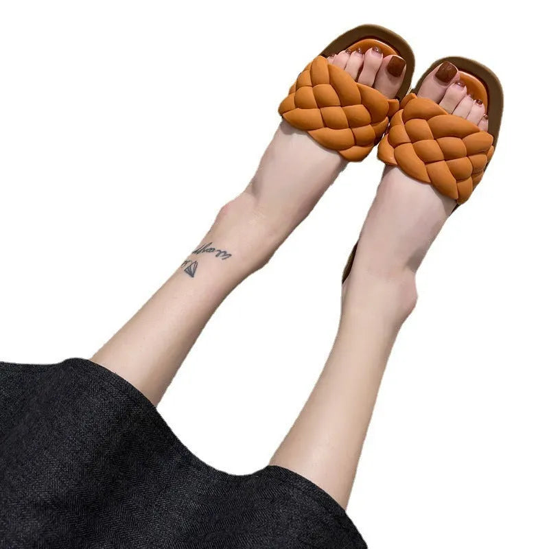 Women's PVC beach sandals with anti-skid soles in black, green, orange or white colours, sizes 36-40