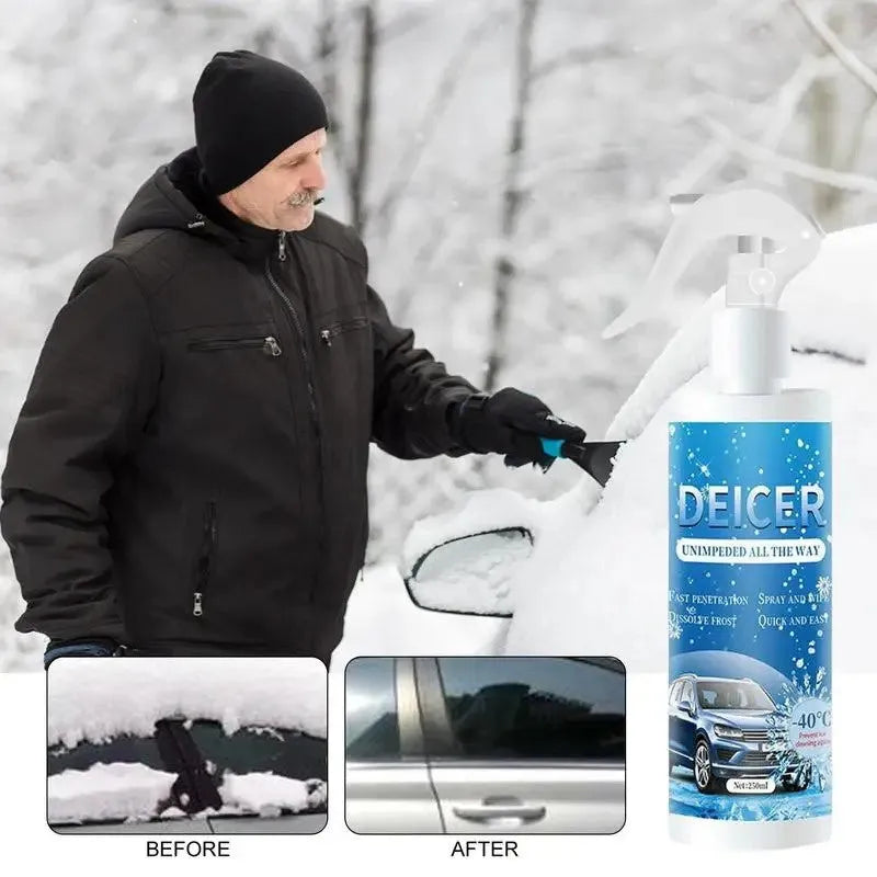 250ml bottle of car windscreen deicer spray for winter ice removal