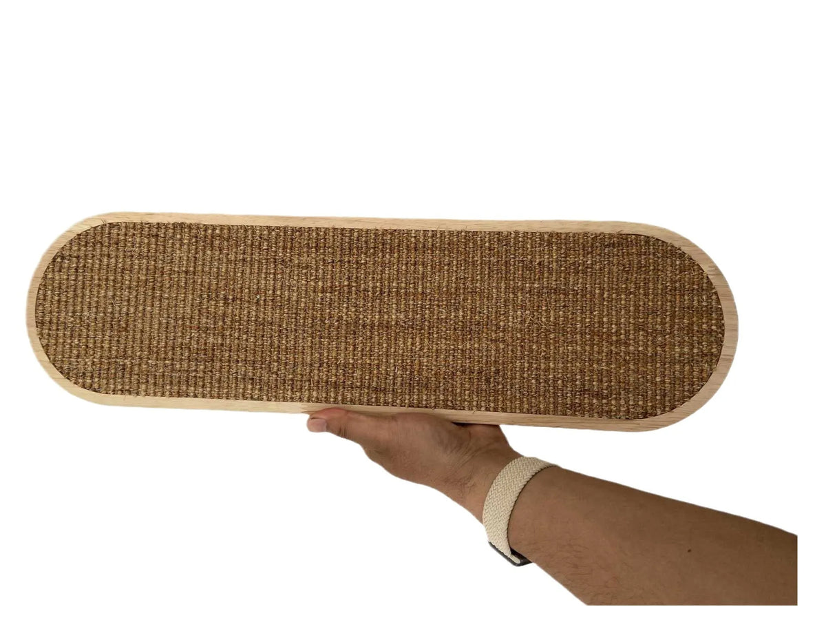 Sisal hemp and wood wall-mounted cat scratch board, 45cm x 16cm, pastoral style, single board