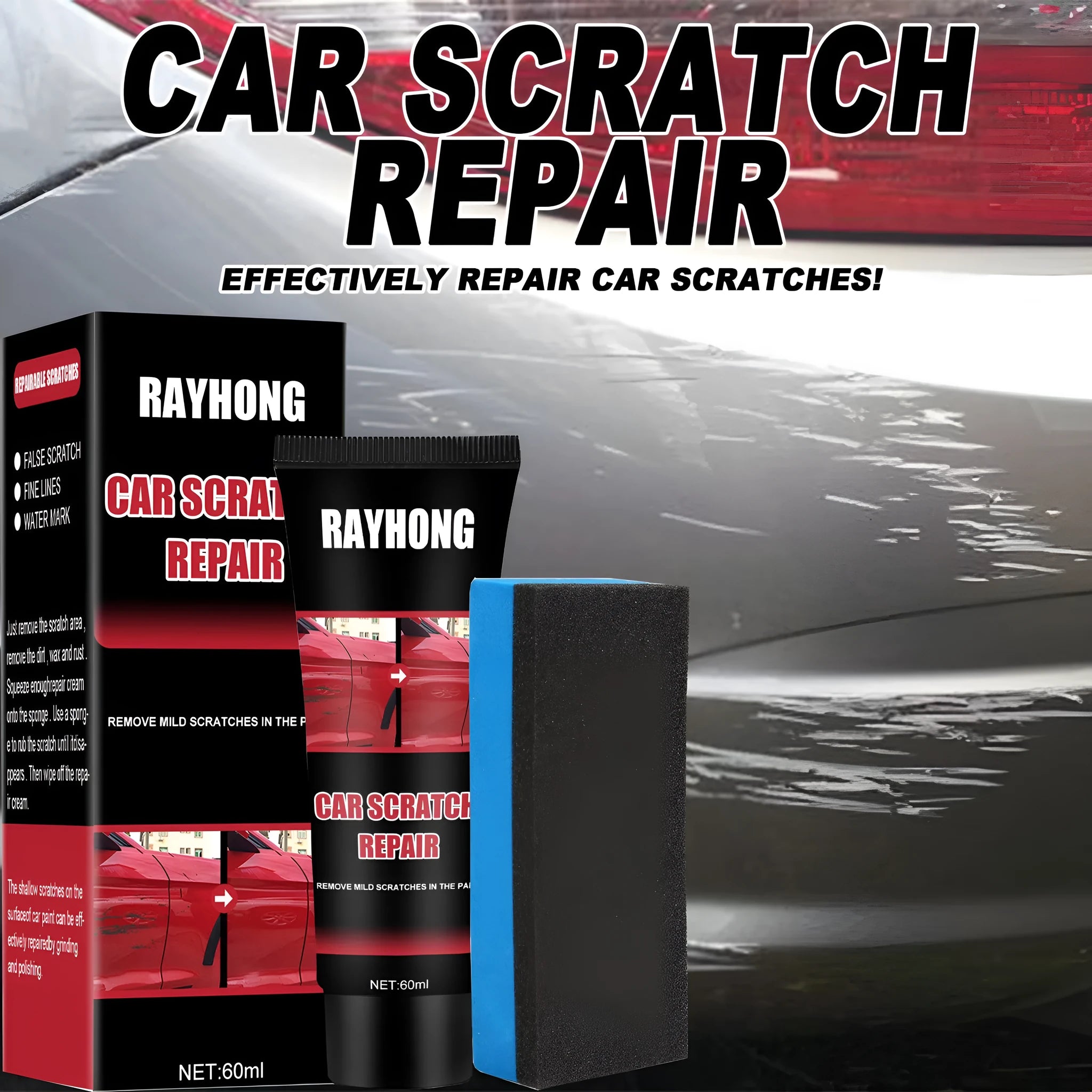 60ml bottle of car scratch removal repair wax for paint surface polishing.