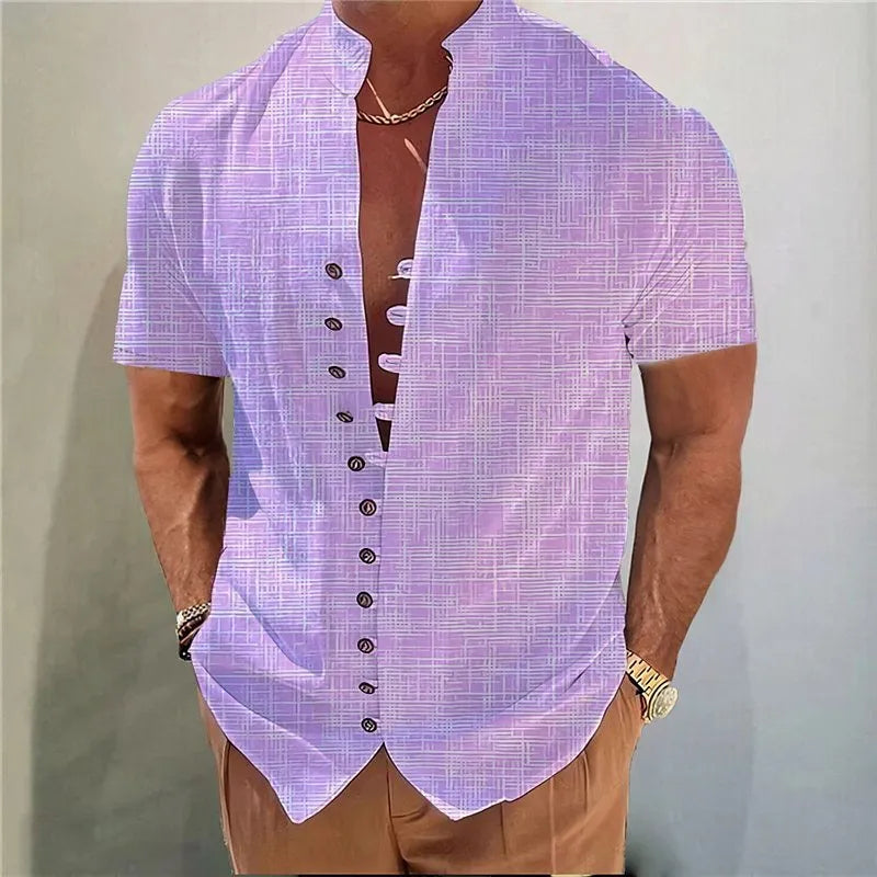 Geometric 3D printed floral design on a short sleeve youth casual shirt cardigan