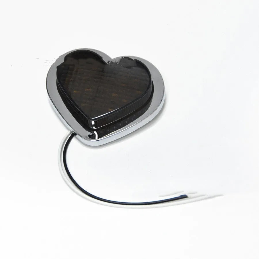 Heart-shaped 12V LED car sidelight for fender mounting in choice of colours