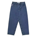 Men's straight-leg denim trousers with a retro printed pattern in N25 dark blue