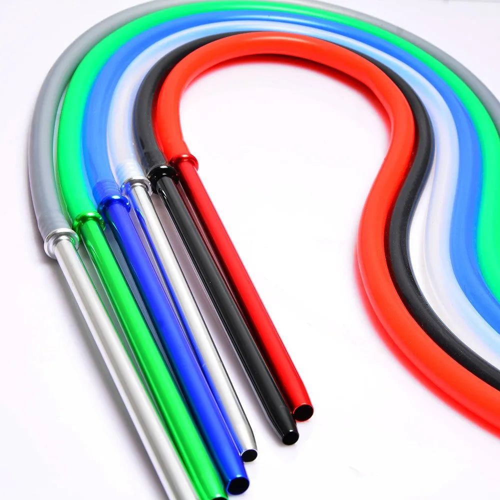Silicone water fume hookah hose in six colour options with aluminium components