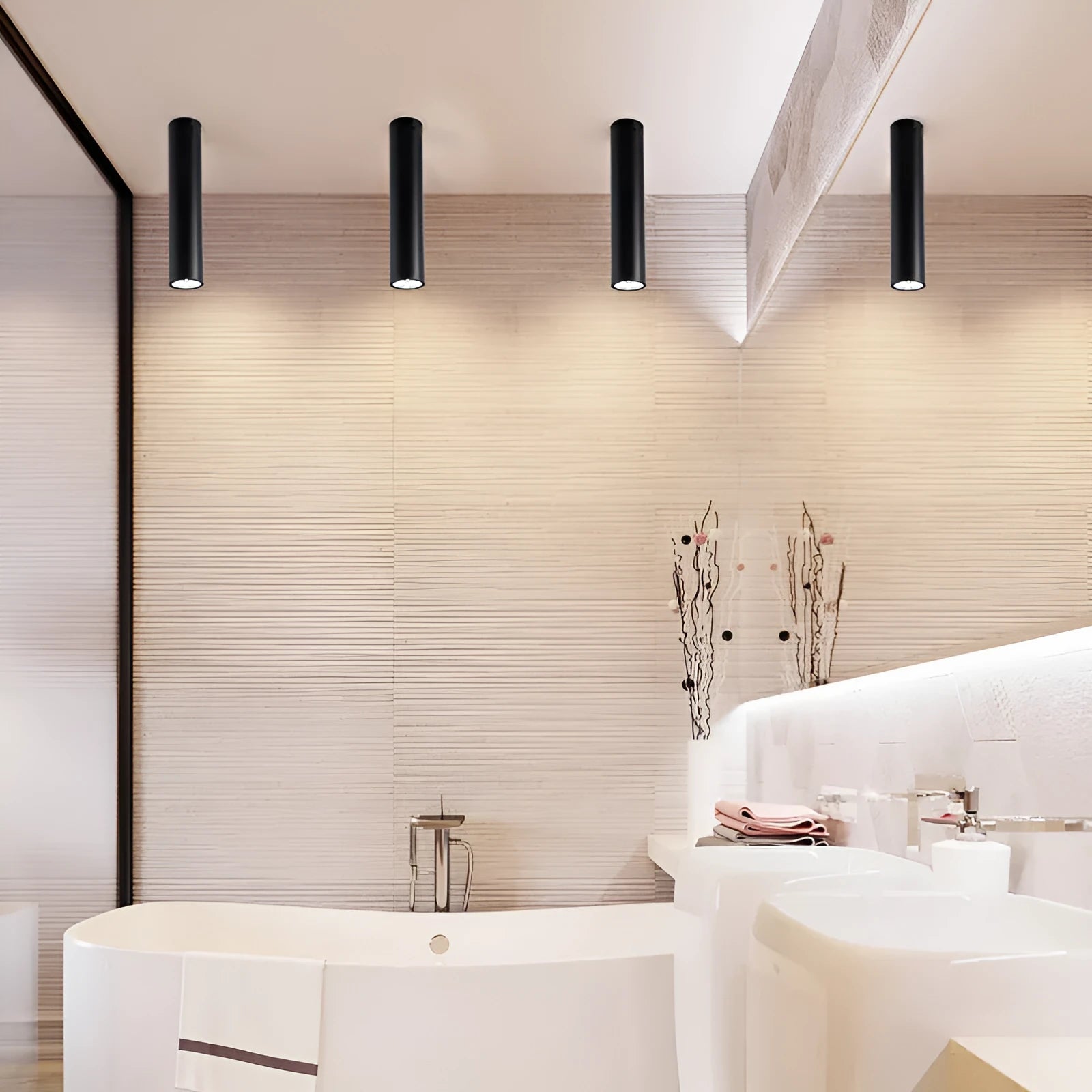 Black round LED surface mounted ceiling spotlight downlight with modern design