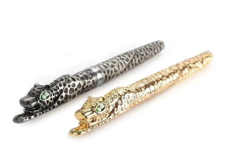 Embossed metal business gift pen in Ancient Silver or Gold finish.
