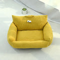 Cartoon big eye pet sofa kennel bed in moon velvet fabric with blue colour option
