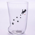 300ml cat paw glass mug with frosted texture for coffee, milk, espresso, and latte