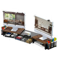 Dual-station desktop monitor elevated rack in carbon steel with retractable design